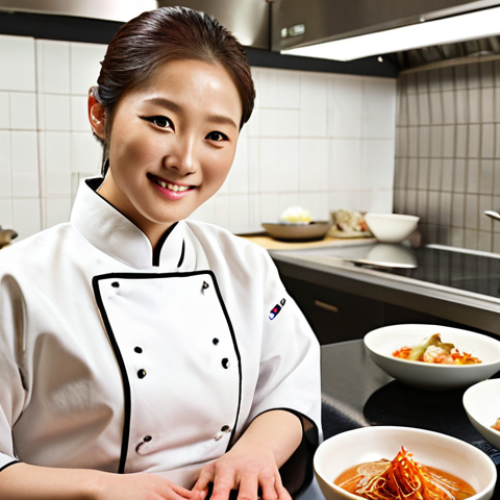 Home 11 2
**Image 2 Prompt:**
A confident and elegant female traditional Korean food expert proudly stands in a modern, stylish kitchen or cooking studio, showcasing a meticulously prepared and beautifully plated traditional Korean banquet dish (Hanjeongsik). The dish is vibrant and artfully arranged, reflecting her mastery and dedication. She exudes professionalism and passion, looking forward with a subtle smile. The atmosphere is bright, clean, and inspiring, symbolizing the successful future of traditional Korean cuisine. --ar 16:9 --v